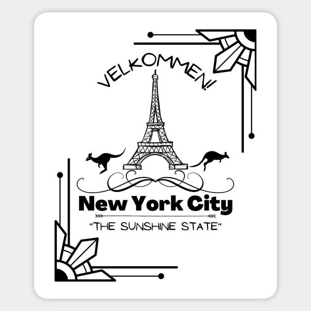 Confusing Vacation - New York Eiffel Tower Funny Sticker by EvolvedandLovingIt